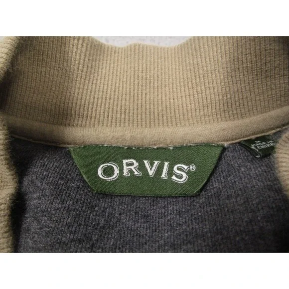 Orvis Jacket Mens Medium Brown Full Zip Pockets Cotton Blend - Picture 4 of 9